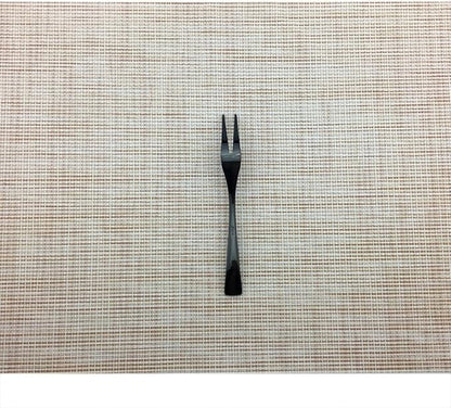 Mirror Polishing Black 18/10 Stainless Steel, Single Serving Flatware Silverware cutlery utensils Set,set of 8 Fruit Fork