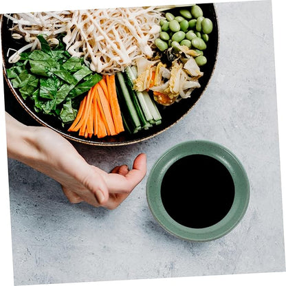 Ceramic Seasoning Dipping Bowls Set Shallow Appetizer Plates for Sauces Rustic Clay Material for Restaurants and Home Use for Serving Snacks and Dips