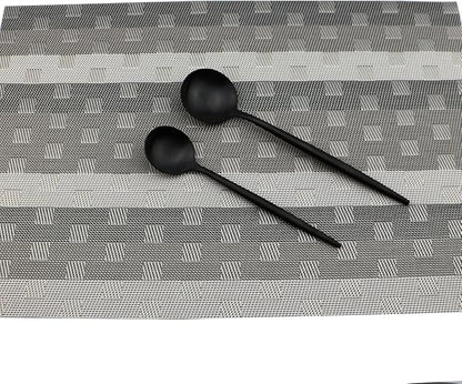 Luxury Black Matte Flatware 20 Pieces 18/10 Stainless Steel Salad Spoons and Forks Knife Set Black Silverware Set DISHWASHER SAFE, Service for 4