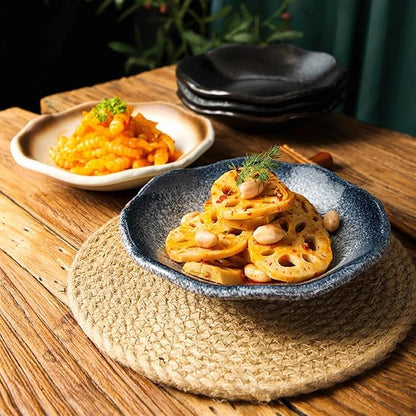 Appetizer Bowls Vintage Ceramic Plate Cold Dish Plate Dragon Shrimp Plate, Suitable for Seaweed Octopus Pickled Vegetables Desserts Sauces Plate. Salad Bowls (Color : Brass)