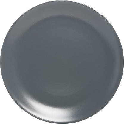 10 Strawberry Street Wazee Matte 10.5" Coupe Dinner Plate, Set of 6, Charcoal Gray