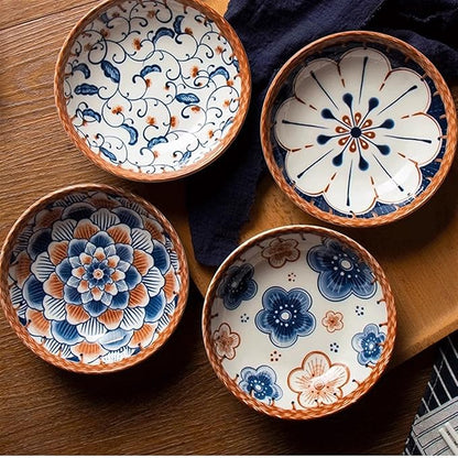 WaLdor Seasoning Plate Ceramic Snack Plate, Appetizer Plate, Dessert, Nuts, Soy Sauce, Japanese Style, Small Dishes for Dipping, Stackable Snack Bowls, Ceramic Sauce Plate (Color : C)