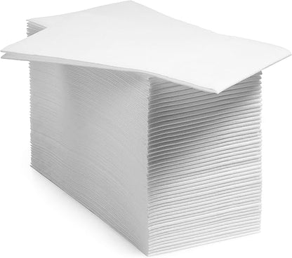 1000-Pack BloominGoods Disposable Bathroom Napkins | Linen-Feel Guest Towels, Made In USA | Cloth-Like Hand Tissue Paper, White, 12" x 17"