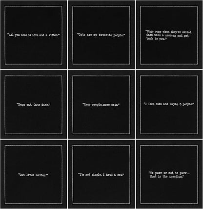 Five Star Funny Cat Quotes | Black Cotton Cocktail Napkins | 50 Luxury Disposable Beverage Napkins with Witty Bar Quotes | Drink Napkins for Parties, Bars, Weddings & Game Nights