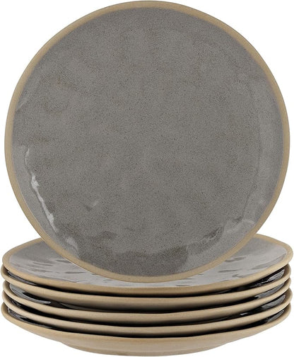 Yedio 8.5 Inch Ceramic Salad Plates Set of 6 – Small Dinner Plates for Appetizer, Dessert, Bread – Stackable Serving Dishes – Microwave, Oven, Dishwasher Safe – Handcrafted Speckled Glaze Tableware