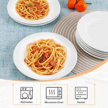 Porcelain Dessert Plates Set of 12, 7 Inch White Dinner Plates, White Salad Plate, Ceramic Appetizer Plate for Snack, Bread, Fruit, Cake, Microwave & Dishwasher Safe