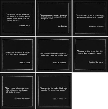 Five Star Funny Inspirational Quotes | Black Cotton Cocktail Napkins | 50 Luxury Disposable Beverage Napkins with Witty Bar Quotes | Drink Napkins for Parties, Bars, Weddings & Game Nights