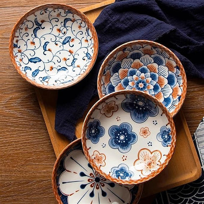 WaLdor Seasoning Plate Ceramic Snack Plate, Appetizer Plate, Dessert, Nuts, Soy Sauce, Japanese Style, Small Dishes for Dipping, Stackable Snack Bowls, Ceramic Sauce Plate (Color : C)