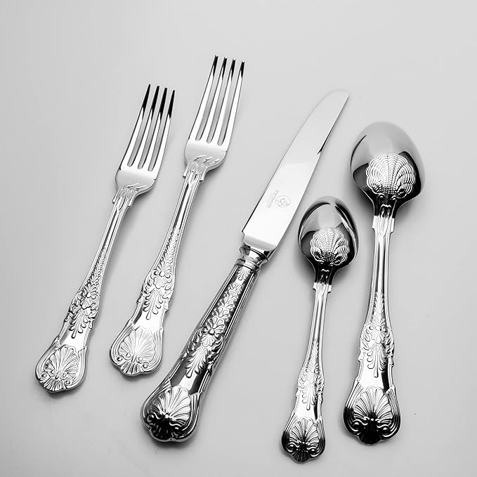 40 Piece Silverware Set for 8, 18 10 Stainless Steel flatware Set, Antique vintage cutlery set, Knife fork spoon, Heavy Duty Dishwasher Safe OTW PAVILION
