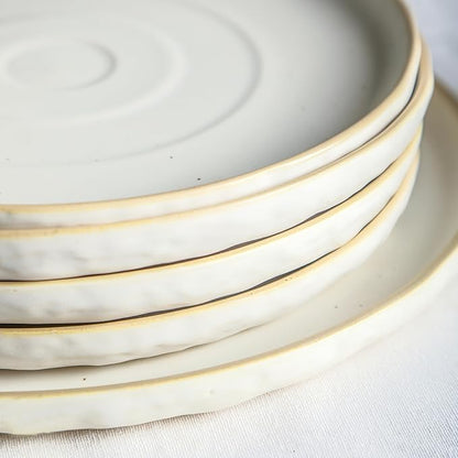 Stone by Mercer Project SHOSAI 32-Piece Stoneware Dinnerware Set, Plates and Bowls Set, Modern Dishware set fo 8, White Speckled