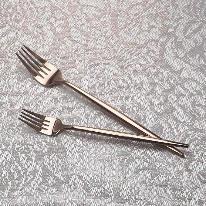 Portable Silverware Set - 20-Piece Flatware Cutlery Set - 18/10 Stainless Steel - Mirror Polishing Rose Gold - Travel Elegant Modern Utensils - Service for 4 Include Steak Knife Dinner Fork Spoon