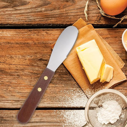 HIC Kitchen Spreaders, Stainless Steel Blade with Beechwood Handle, Set of 2