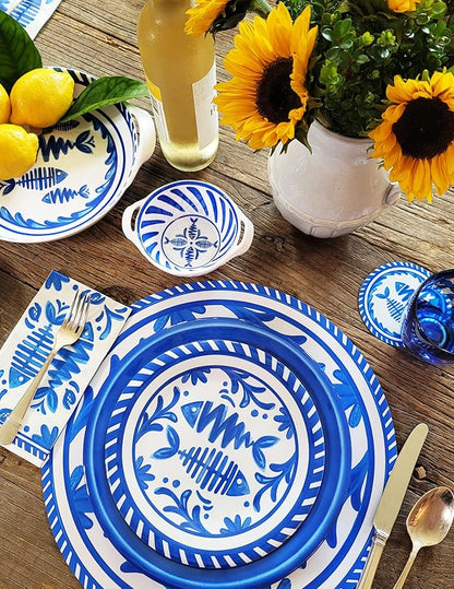 Le Cadeaux Mediterraneo Set Of 4 Appetizer Plates 6.5"