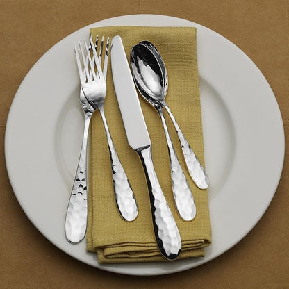 Mikasa, Lilah Flatware Service for 8, 45 Piece Set, 18/10 Stainless Steel, Silverware Set with Serving Utensils
