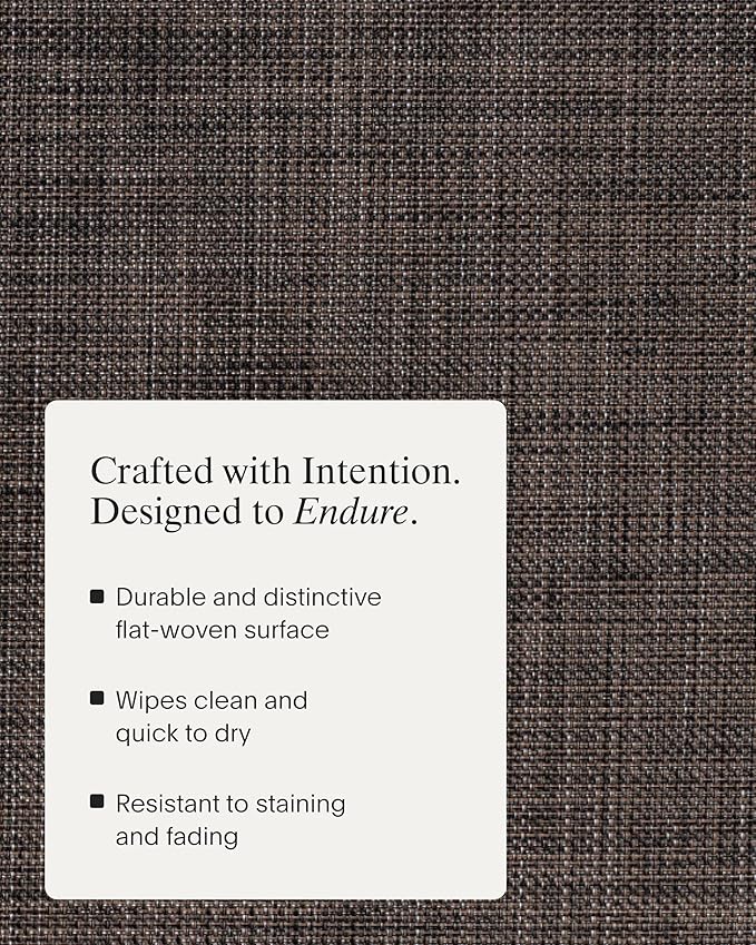 Chilewich Mini Basketweave Placemats in Dark Walnut - Set of 4 - Easy Care Woven Tabletop Textiles - Indoor/Outdoor - 19" x 14" Rectangle