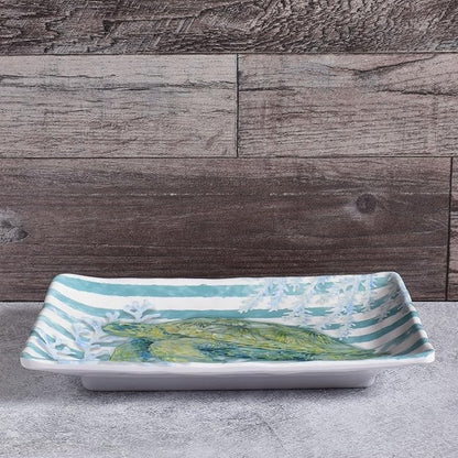 Merritt Sea Turtle 8-1/2" x 5-1/4" Small Melamine Snack Tray, Multicolor