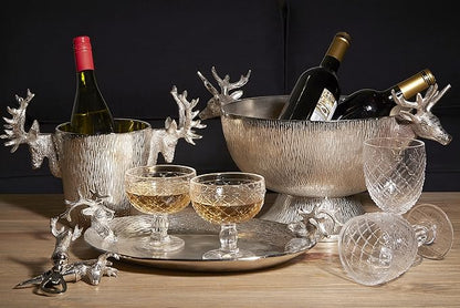 Premier Housewares Deer Serving Tray-Nickel Finish, 25 x 44 x 9 cm