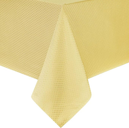 Rectangle Table Cloth Linen Farmhouse Stainproof Waterproof Washable Polyester Oblong Rectangular Fabric Table Cover for Kitchen Dining Dinner (Gold A, 60 X 144 Inch)