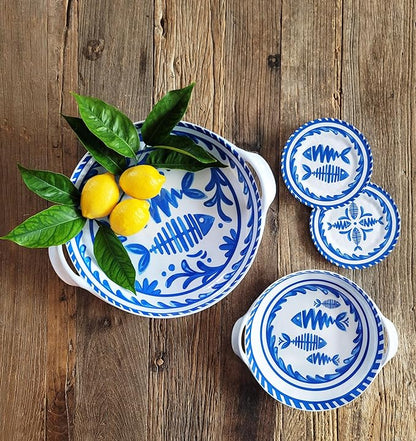 Le Cadeaux Mediterraneo Set Of 4 Appetizer Plates 6.5"