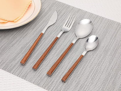 4 Piece Silverware Set, Stainless Steel Flatware, Mirror Polished Cutlery Set with Knife, Serving Utensils Set for Kitchen Eat 4 PCS Silver