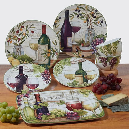 Certified International Meadow Brook 6" Canape/Luncheon/Appetiser Plates, Assorted Designs, Multicolor, Large, Set of 4