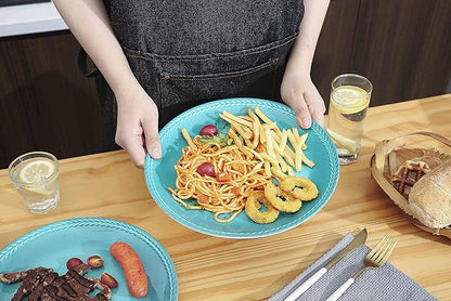 Melamine Dinnerware Set 12-Piece (Service for 4) – Dishwasher Safe, Unbreakable Lightweight Plates & Bowls for Indoor/Outdoor Use – Patio, Kids, Camping