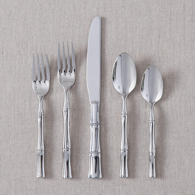 FORTESSA Royal Pacific 18/10 Stainless Steel Flatware, 5 Piece Place Setting With Table Knife, Forks and Spoons (Service For 1), Dishwasher Safe, Polished